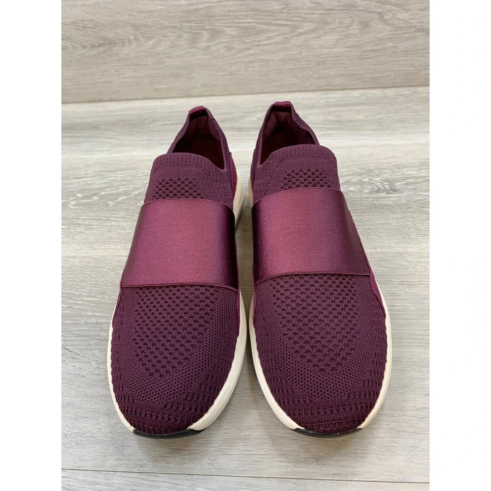 Clarks Nova Women's Sneakers Glint Plum Burgundy Knit Slip On 9 Comfort Shoes